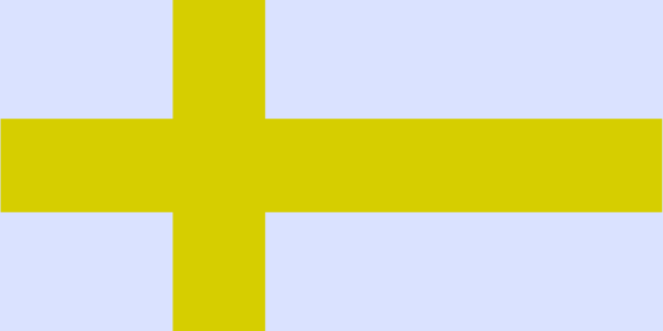 The heresy flag - a yellow cross on a white background.